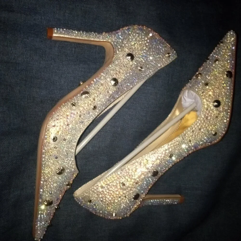 AZALEA WANG " AMBUSHED GEMS " GOLD EMBELLISHED PUMP(BRAND NEW !!!!!!!!!!!!!!! - Picture 6 of 8
